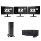 Atrust t176 USFF - Intel Atom x5-E8000 - 8GB RAM - 256GB SSD - Windows 11 + 3x 22 Zoll Monitor