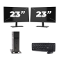 Atrust t176L USFF - Intel Atom x5-E8000 - 8GB RAM - 256GB SSD - Windows 11 + 2x 23 Zoll Monitor