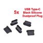 5* Silikon-Staubschutzstopfen für USB-Typ-C-Anschluss, Farbe Schwarz*