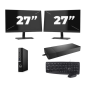 Dell OptiPlex 7080 USFF – Intel Core i3 (10. Generation) – 8 GB RAM – 256 GB SSD – Windows 11 + 2 x 27-Zoll-Monitor