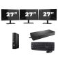 Dell OptiPlex 7080 USFF – Intel Core i3 (10. Generation) – 8 GB RAM – 256 GB SSD – Windows 11 + 3 x 27-Zoll-Monitor