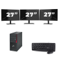 Fujitsu Esprimo P910 Micro-Tower – Intel Core i3 (3. Generation) – 8 GB RAM – 256 GB SSD – Windows 10 + 3 x 27-Zoll-Monitor