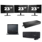 Fujitsu LIFEBOOK E5410 – Intel Core i3 der 10. Generation – 14 Zoll – 8 GB RAM – 256 GB SSD – Windows 11 Home + 3 x 23 Zoll Monitor