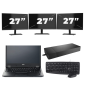 Fujitsu LIFEBOOK E5410 – Intel Core i3 der 10. Generation – 14 Zoll – 8 GB RAM – 256 GB SSD – Windows 11 Home + 3 x 27-Zoll-Monitor