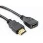 HDMI V1.4-Verlängerungskabel, schwarz, 50 cm