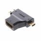 Micro-HDMI-Stecker und Mini-HDMI-Stecker auf HDMI-Buchse, 90-Grad-Adapter