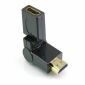 HDMI-Stecker auf Buchse, 360-Grad-90-Winkel-Schwenkadapter, vergoldet