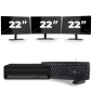 HP EliteDesk 800 G6 USFF - Intel Core i7 10. Generation - 16GB RAM - 256GB SSD - Windows 11 + 3x 22 Zoll Monitor