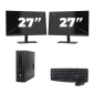 HP ProDesk 600 G2 USFF – Intel Core i5 (6. Generation) – 8 GB RAM – 256 GB SSD – Windows 11 + 2 x 27-Zoll-Monitor