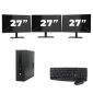 HP ProDesk 600 G2 USFF – Intel Core i3 (6. Generation) – 8 GB RAM – 256 GB SSD – Windows 11 + 3 x 27-Zoll-Monitor