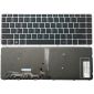 Notebook-Tastatur für HP EliteBook Folio 1040 G3 mit silbernem Rahmen und Hintergrundbeleuchtung