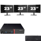 Lenovo ThinkCentre M700 USFF - Intel Core i7-6. Generacji - 8GB RAM - 256GB SSD - Windows 11 + 3x 23 cal Monitor