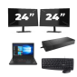 Lenovo ThinkPad A485 - AMD Ryzen 5 2500U - 14 Zoll - 16GB RAM - 256GB SSD - Windows 11 Home + 2x 24 Zoll Monitor
