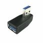 USB 3.0 A-Stecker auf Buchse, vertikaler, links abgewinkelter 90-Grad-Adapter