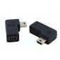 Mini-USB-Adapter Buchse auf Stecker, 90°-Winkel, rechts