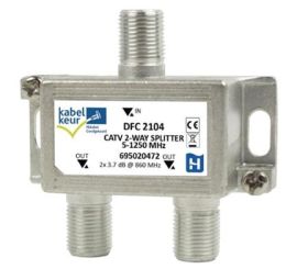 Hirschmann CATV Splitter 3,5 dB / 5 - 1250 MHz - 2 Ausgänge (F-Anschluss)