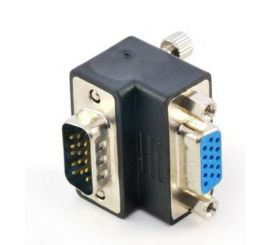 15 HD-VGA-Gender-Changer-Adapter, 90° abgewinkelt, weiblich-männlich
