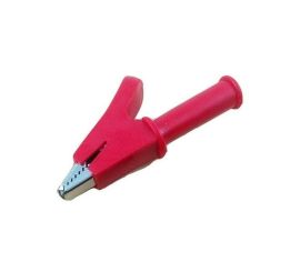 1 * Metall-Krokodilklemme mit Kunststoffgriff, rot, unterstützt 4-mm-Bananenstecker