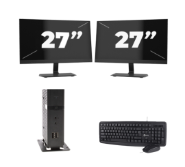Atrust t176L USFF - Intel Atom x5-E8000 - 8GB RAM - 256GB SSD - Windows 11 + 2x 27 Zoll Monitor