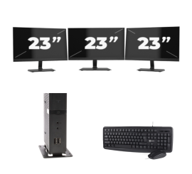 Atrust t176L USFF - Intel Atom x5-E8000 - 8GB RAM - 256GB SSD - Windows 11 + 3x 23 Zoll Monitor