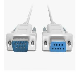 DB9-Nullmodemkabel (Stecker auf Buchse), 1,5 m, Weiß