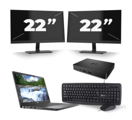 Dell Latitude 7300 – Intel Core i5-8. Generation – 13 Zoll – 8GB RAM – 256 GB SSD – Windows 11 + 2x 22 Zoll Monitor
