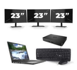 Dell Latitude 7300 – Intel Core i5-8. Generation – 13 Zoll – 8GB RAM – 256 GB SSD – Windows 11 + 3x 23 Zoll Monitor