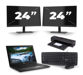 Dell Latitude 7390 – Intel Core i7-8. Generation – 13 Zoll – 8GB RAM – 256 GB SSD – Windows 11 + 2x 24 Zoll Monitor