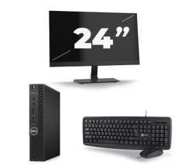 Dell Optiplex 3070 Micro USFF – Intel Core i5 der 9. Generation – 8 GB RAM – 256 GB SSD – Windows 11 + 1 x 24-Zoll-Monitor