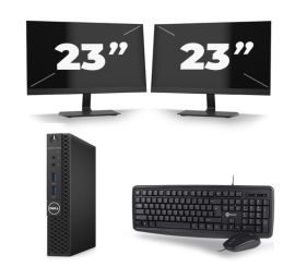 Dell Optiplex 3070 Micro USFF – Intel Core i5 der 9. Generation – 8 GB RAM – 256 GB SSD – Windows 11 + 2 x 23 Zoll Monitor