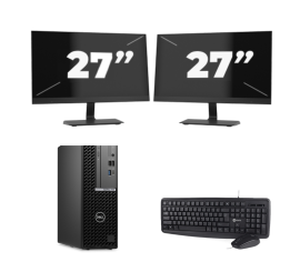 Dell OptiPlex 7000 USFF - Intel Core i7 12. Generation - 16GB RAM - 256GB SSD - Windows 11 + 2x 27 Zoll Monitor