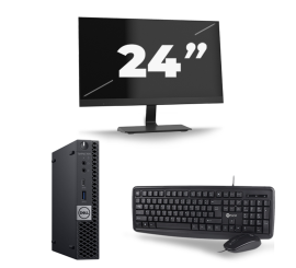 Dell Optiplex 7070 Micro USFF – Intel Core i5 der 9. Generation – 8 GB RAM – 256 GB SSD – Windows 11 + 1 x 24 Zoll Monitor