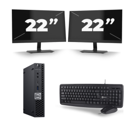Dell Optiplex 7070 Micro USFF – Intel Core i5 der 9. Generation – 8 GB RAM – 256 GB SSD – Windows 11 + 2 x 22 Zoll Monitor