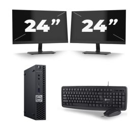 Dell Optiplex 7070 Micro USFF – Intel Core i5 der 9. Generation – 8 GB RAM – 256 GB SSD – Windows 11 + 2 x 24 Zoll Monitor