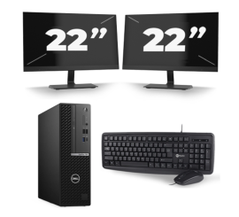 Dell OptiPlex 7080 USFF – Intel Core i5 der 10. Generation – 8GB RAM – 256 GB SSD – Windows 11 + 2 x 22 Zoll Monitor