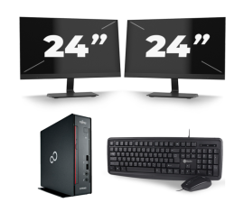 Fujitsu Esprimo Q556/2 USFF – Intel Core i5 der 7. Generation – 8 GB RAM – 256 GB SSD – Windows 11 + 2 x 24 Zoll Monitor
