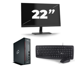 Fujitsu Esprimo Q556 USFF – Intel Core i5 der 6. Generation – 8 GB RAM – 256 GB SSD – Windows 11 + 1 x 22 Zoll Monitor