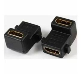 HDMI F/F 90° Adapter vergoldet mit 2* Montageloch