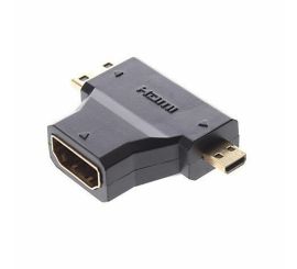 Micro-HDMI-Stecker und Mini-HDMI-Stecker auf HDMI-Buchse, 90-Grad-Adapter