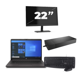 HP 240 G8 – Intel Core i3-10. Generation – 14 Zoll – 8GB RAM – 256 GB SSD – Windows 11 Home + 1x 22 Zoll Monitor