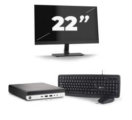 HP EliteDesk 800 G5 USFF – Intel Core i5 der 9. Generation – 8 GB RAM – 256 GB SSD – Windows 11 + 1 x 22 Zoll Monitor