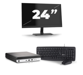 HP EliteDesk 800 G5 USFF – Intel Core i5 der 9. Generation – 8 GB RAM – 256 GB SSD – Windows 11 + 1 x 24 Zoll Monitor