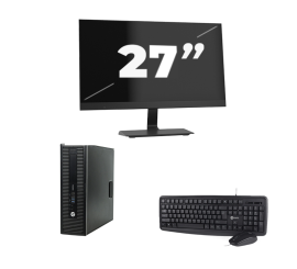 HP ProDesk 600 G2 USFF – Intel Core i5 (6. Generation) – 8 GB RAM – 256 GB SSD – Windows 11 + 1x 27-Zoll-Monitor