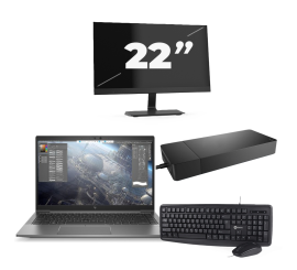 HP ZBook Firefly 14 G7 – Intel Core i7 der 10. Generation – 14 Zoll – 16 GB RAM – 256 GB SSD – Windows 11 Home + 1 x 22 Zoll Monitor