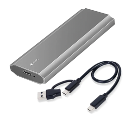 128 GB M.2 SATA SSD + Hochgeschwindigkeitsgehäuse 3.1 USB C (PCIe 10 Gbit/s) – Aluminium