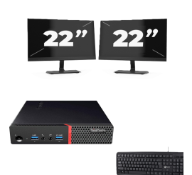 Lenovo ThinkCentre M700 USFF - Intel Core i5-6. Generacji - 8GB RAM - 256GB SSD - Windows 11 + 2x 22 cal Monitor
