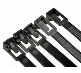 5 Stück* schwarze wiederverwendbare wiederverschließbare Kabelbinder 8 x 250 mm