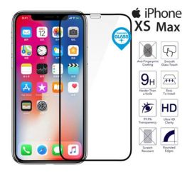 iPhone XS Max 9h 3D-Displayschutz aus gehärtetem Glas – Schwarz