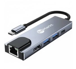 USB-C zu HDMI 4K + Ethernet + USB 3.0 (x2) + USB-C-Adapter