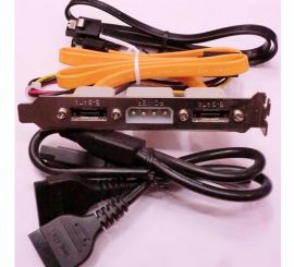 Dual-ESATA-Halterung mit Molex, SATA zu ESATA